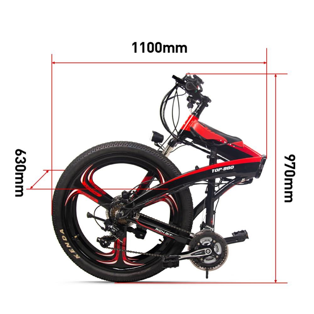Small Lightweight Fold Up Electric Bike Lunar Shape 36v 250w 9.6ah RICH BIT Top-880