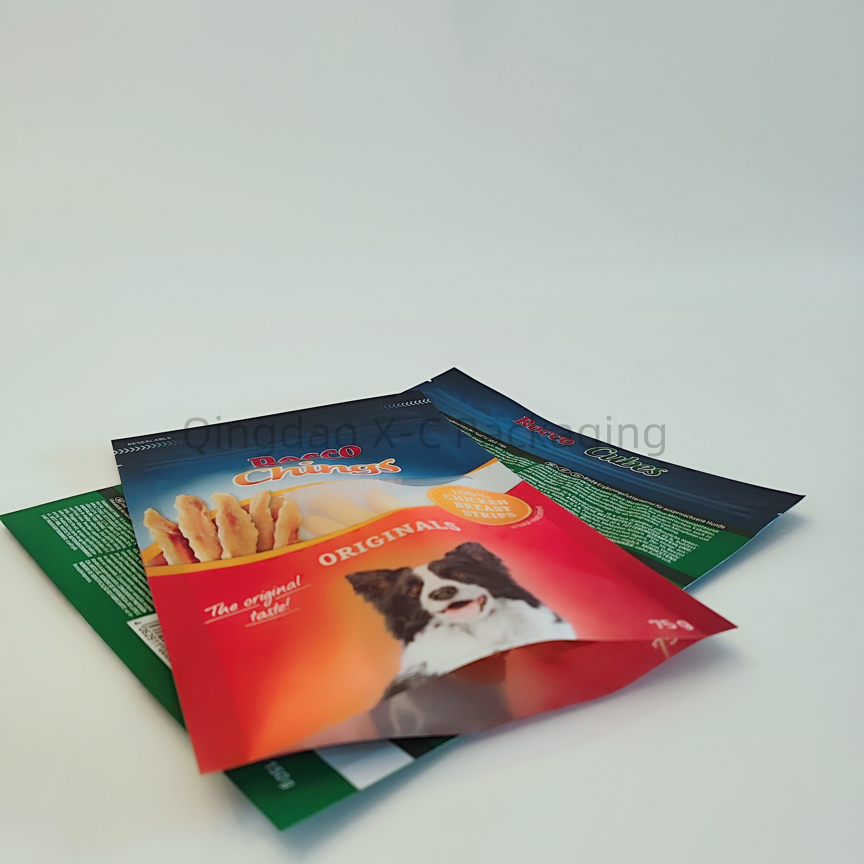 Pet Food 3 Side Seal Bags Colorful Compostable Sachet Packaging Moisture Proof