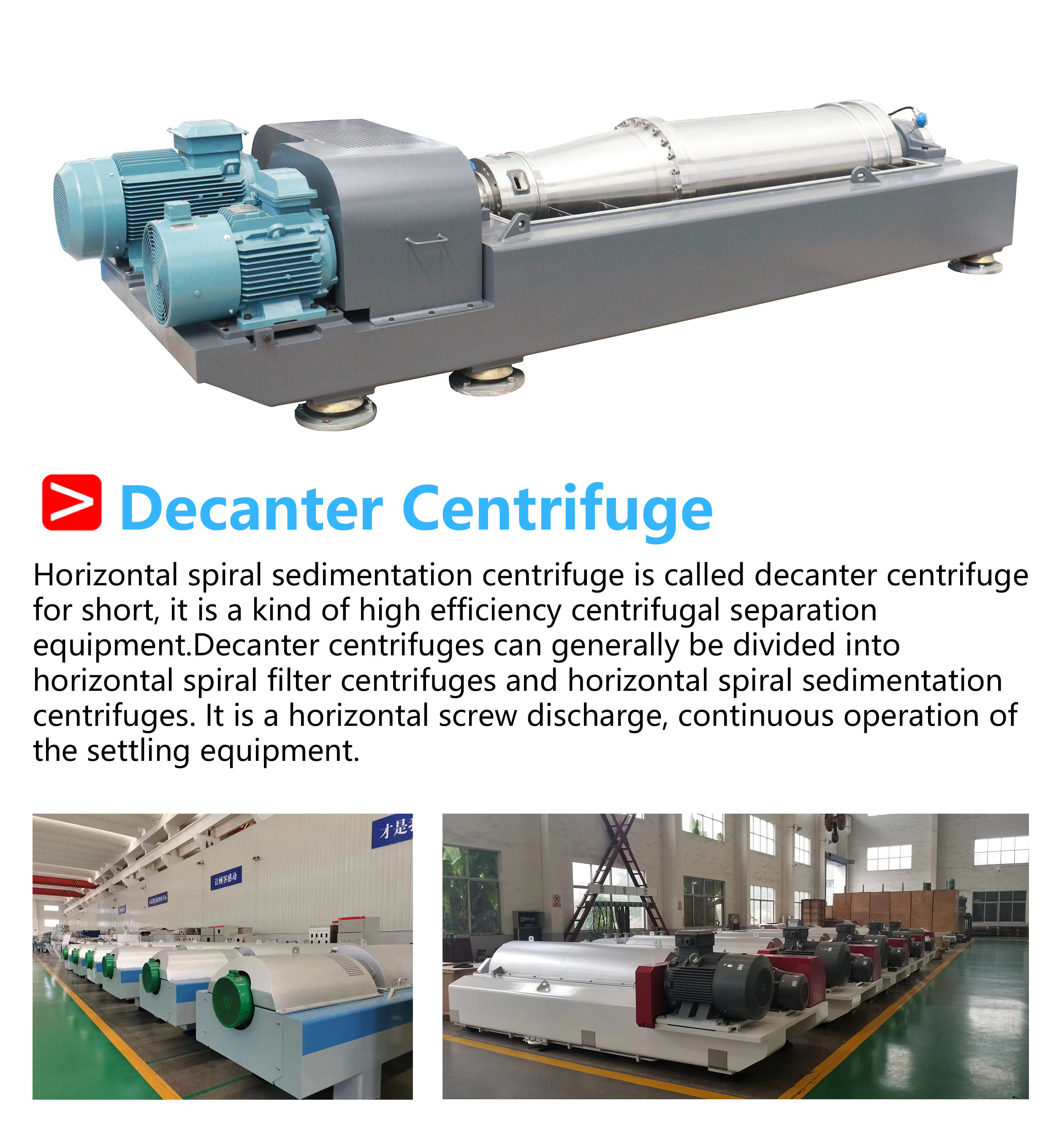Efficient Horizontal Decanter Centrifuge Machine For Olive Oil Separate