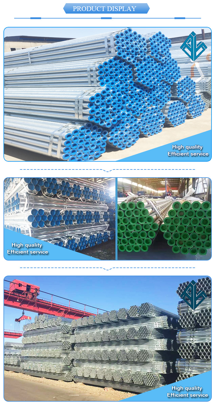 SS400 Erw Galvanized 40g Zinc Coated 3 Inch Iron GI Steel Pipe