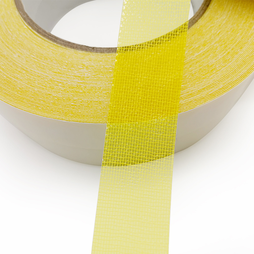 Yellow Waterproof Double Sided Carpet Tape , 2 Inch Double Sided Tape Hot Melt