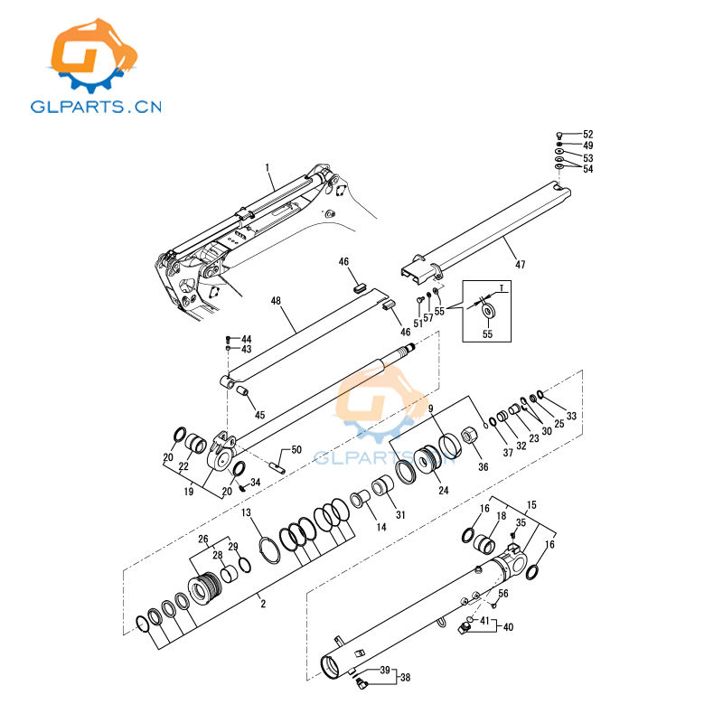 Vio45-5B Excavator Boom Cylinder For Yanmar Hydraulic Cylinder