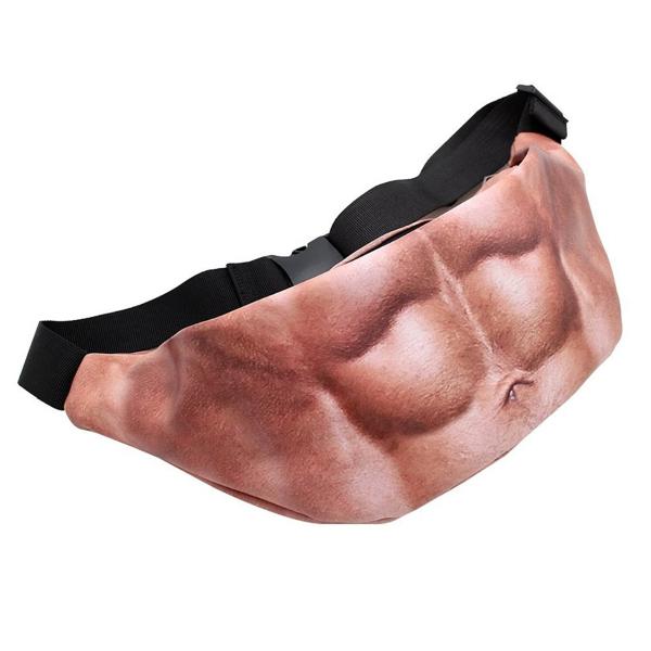 Customized Pattern Novelty Fun Men Women PU Dad Bag Dad Bod Waist Bags Beer Fat