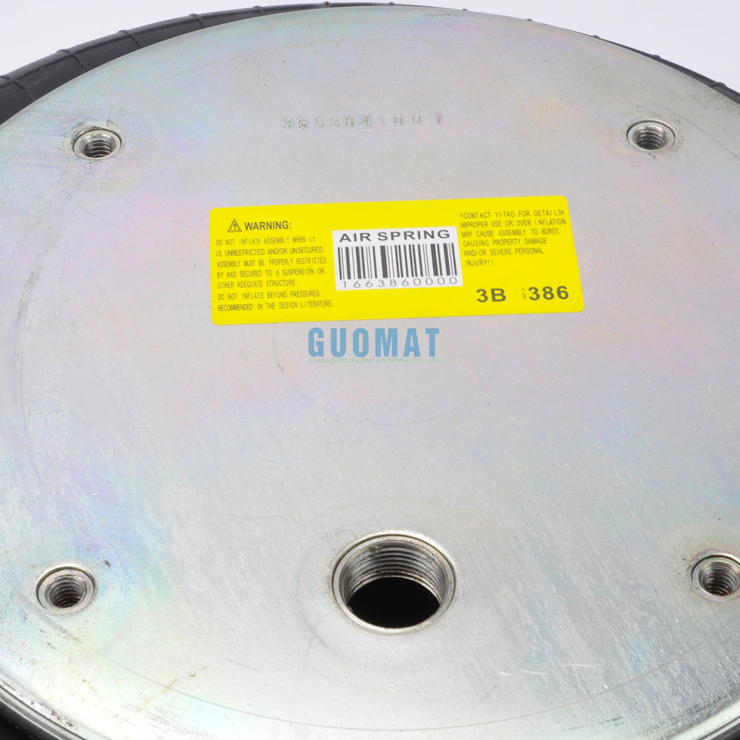 Triple Convoluted Air Bag Guomat No. 3b7386 Bellow No. 3b383 Industrial Air Spring 4X3/8-16unc Screw