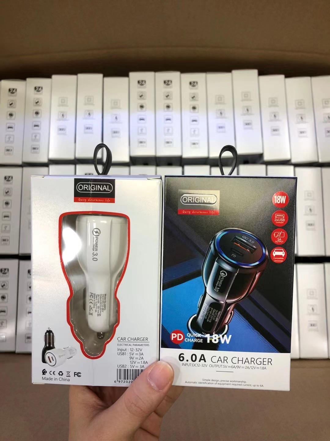 Type C Phone Portable Car Charger 20W QC3.0 PD LED Cigarette Lighter