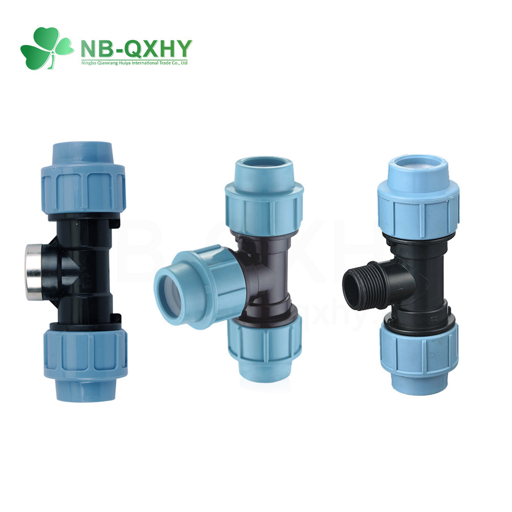 Irrigation PP Compression Pipe Fitting Tee Fitting Male Thread Tee Equal Tee
