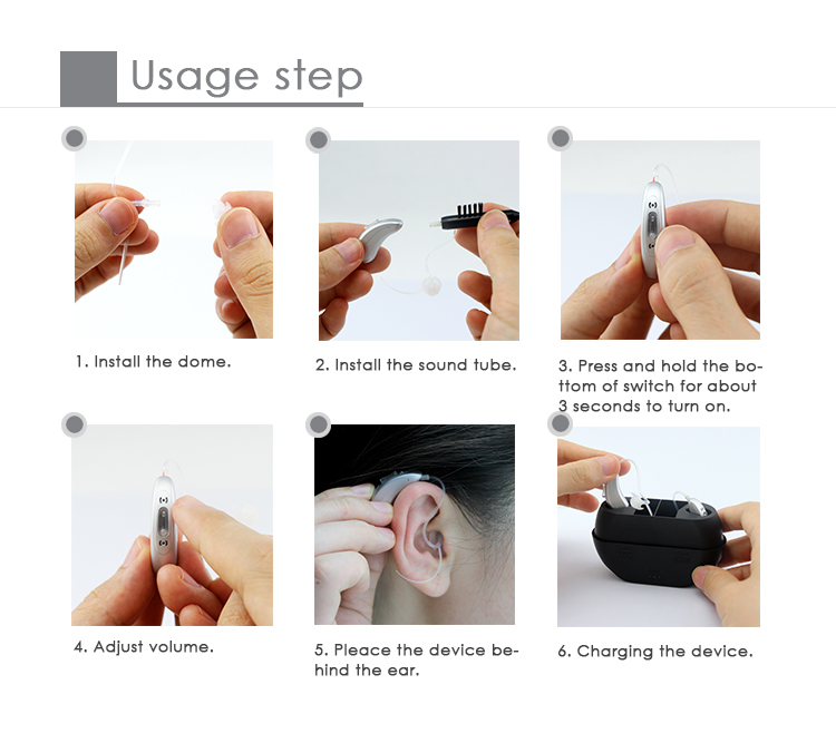 14mm Completely In Canal Hearing Aids 40dB Tiny Hearing Amplifiers