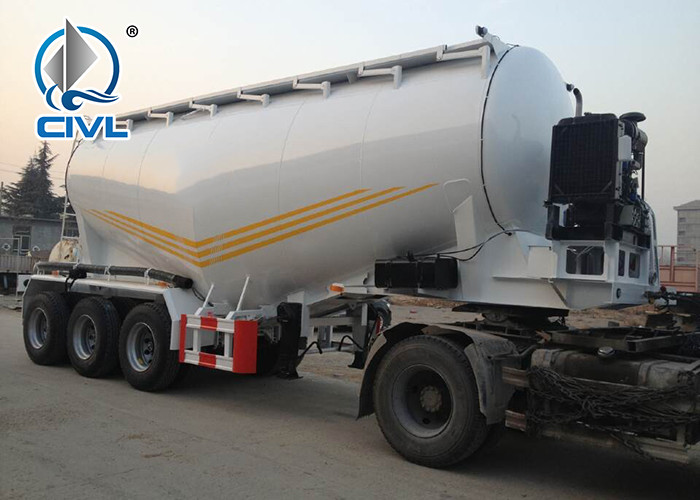 60m3 3AXLES 2LEGS Q345 Particle Material Transport Semi Trailer Trucks / Bulk Cement Tank Semi Trailer