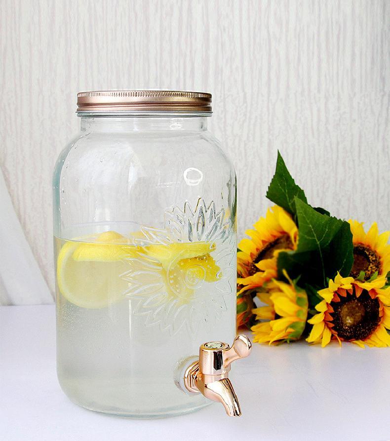 Wholesale Popular Hot Sale 5.5L clear glass beverage juice dispenser with filter