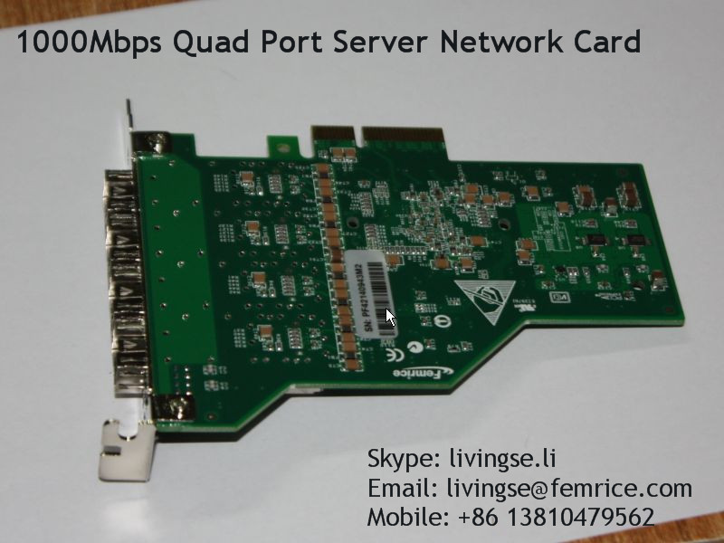 1000Mbps 4 ports fiber optical network card