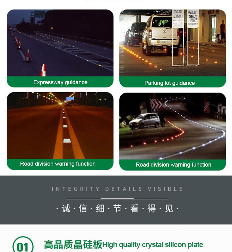 Roadway Safety Solar Plastic Cat Eyes Reflective Road Stud with Multiple LED Colors
