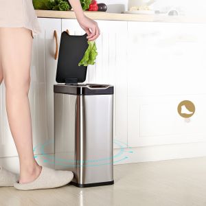  3.4 gal Garbage Slim Townew T3 Slim Stainless Steel Trash Can with Smart Sensor Manufactures