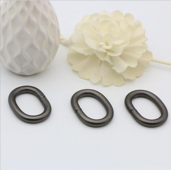 Hot sell popular gunmetal color 25.3 mm oval iron ring for handbag leather