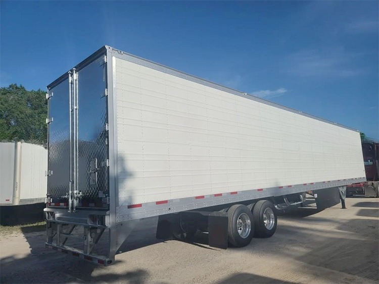 Semi-Trailer Truck 2 Axles 8 Wheels 40ft 48ft 53ft Flatbed 12R22.5 Tyre Insulated Van Reefer Steel Iron Material TS16949 Certificate