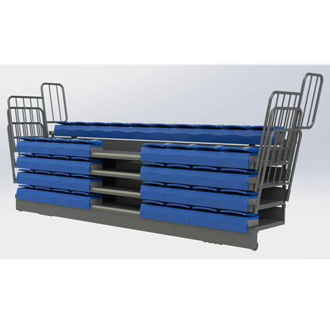 Q235 Steel HDPE Bench Retractable Bleacher Seating