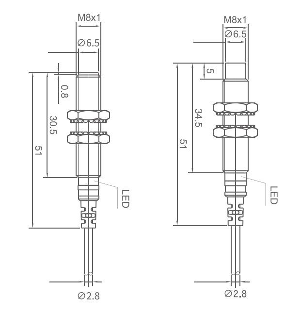 Inductive Position Sensor Switch LJ8A3-2-Z/DX DC 2-Wire NC Non Flush Type 2mm Sensing Distance Proximity Sensor