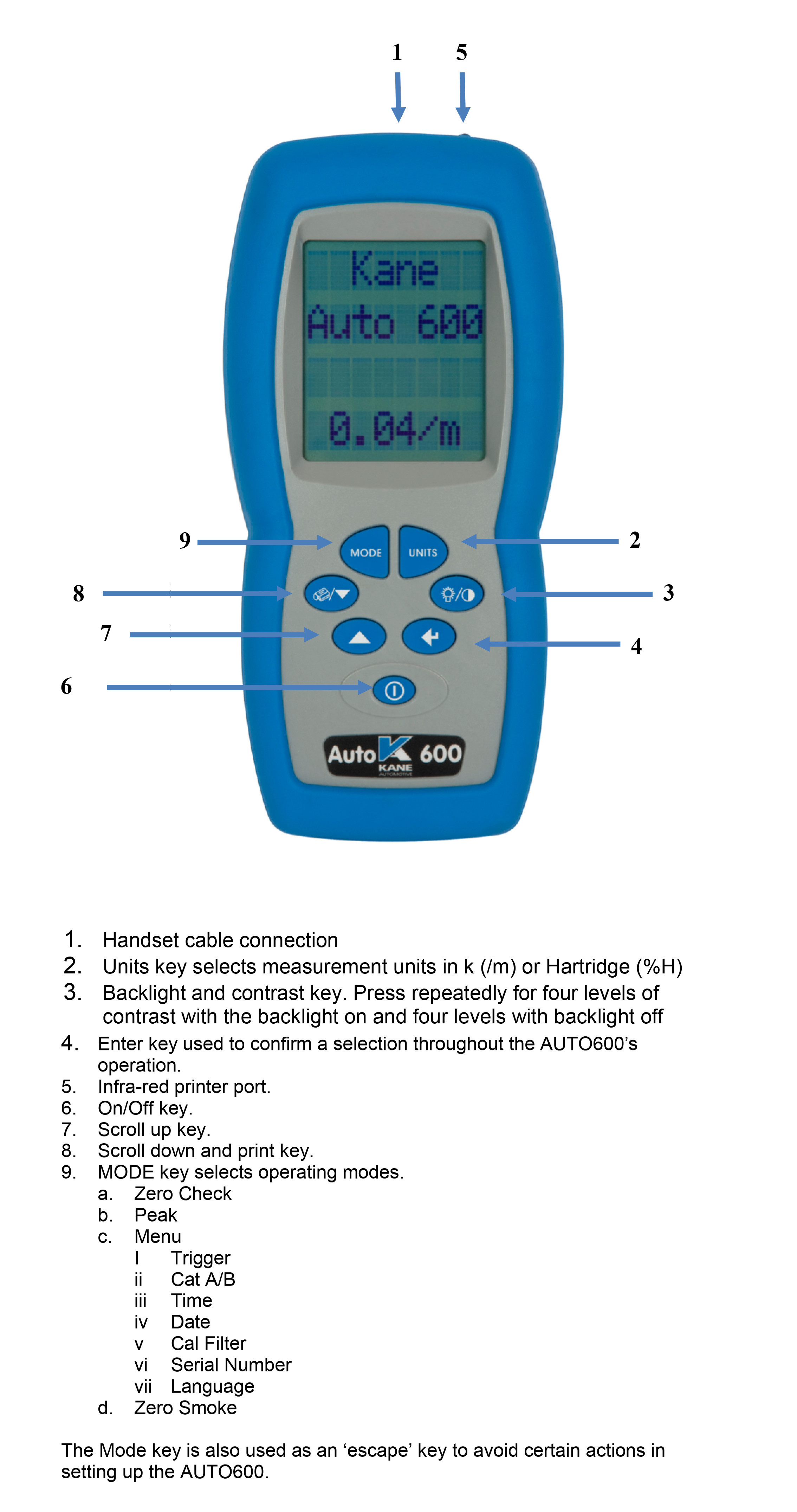 KANE Auto600 Diesel Smoke Meter Automotive Exhaust Gas Analyser for Local Authority and Environmental Testing