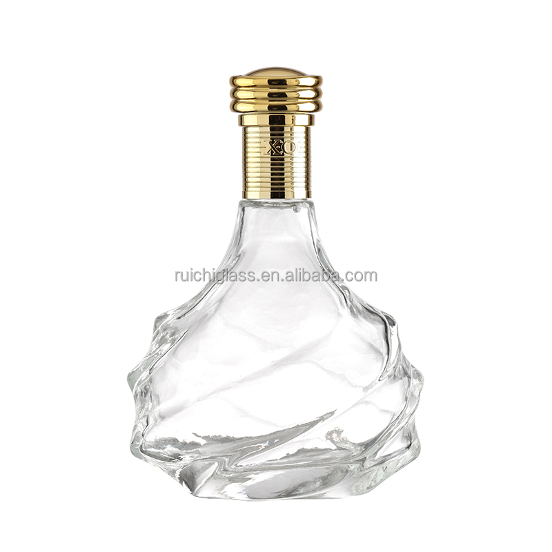 Hot Stamping Super Flint Glass Whiskey Vodka Transparent Bottles for Bar Sleek Style