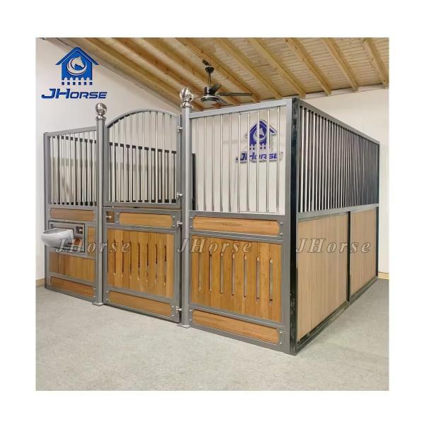 European Horse Stalls with Weatherproof Swing Door Panels Welded Construction