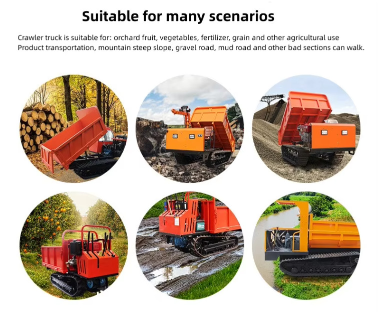 Easy Operate Large Loading Capacity Track Transporter For Agricultural With Diesel Engine