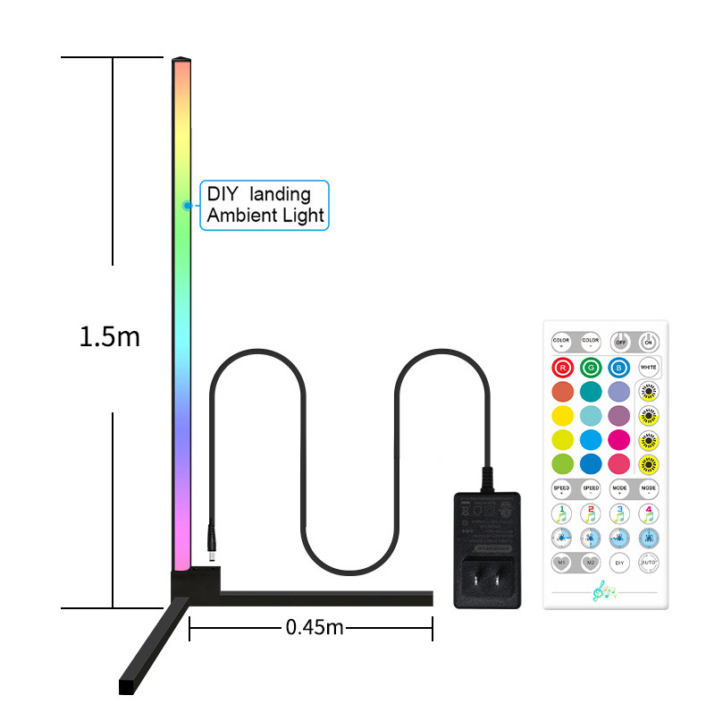 Dropshipping Nordic Modern Decorative Smart APP Remote Control Colorful RGB LED Floor Lamp Tripod Corner Floor Lamp Hom