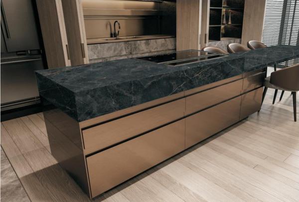 Black 800x2600x12mm Sintered Stone Slabs Large Table Top Matte TV Background