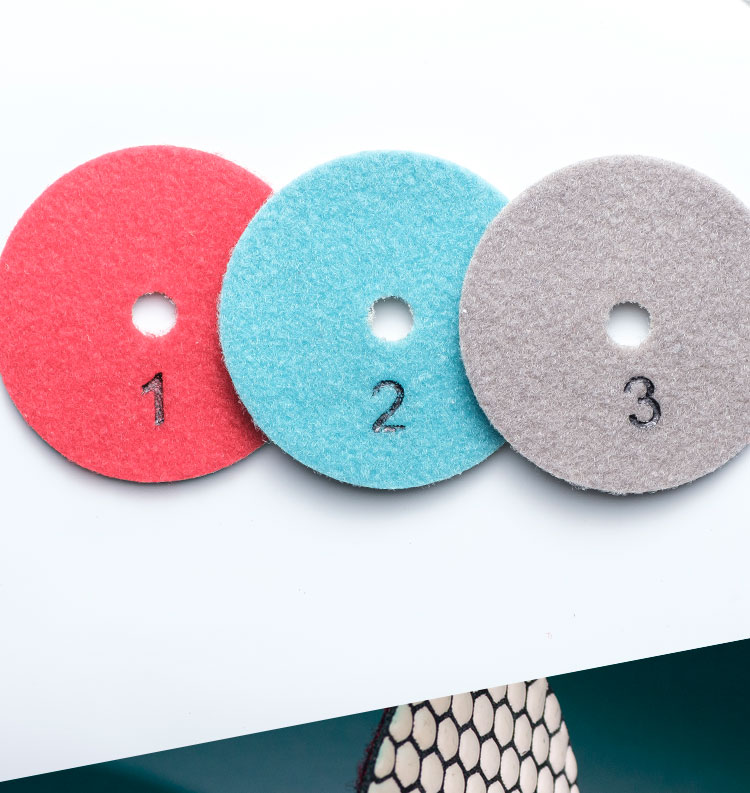 Customized Colors 3 Step Resin Bond Stone Polishing Pads for High Grinding Efficiency