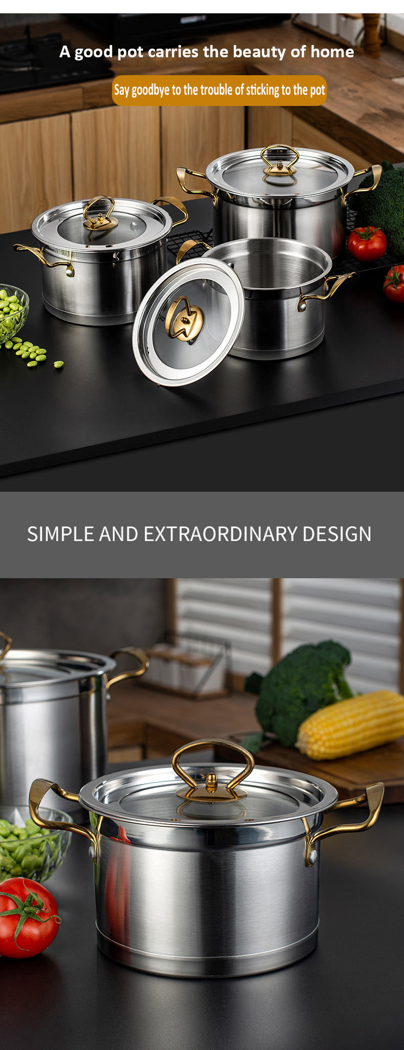 Wholesale Tornado Cookware Sets Multifunctional Cooking Pot Kitchen 6 Piece Soup Pot Set