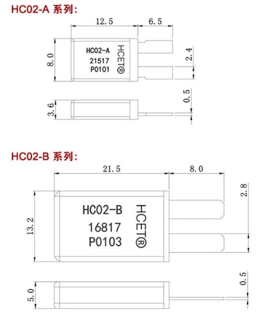 HC02 Automotive-Grade Motor Overload Protector 20A with UL Certification Bimetal Thermal Cutoff Switch for EV Motors & Power Systems