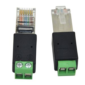 RJ45 Network Male 8P8C to RS485 Screw Terminal Block Adapter