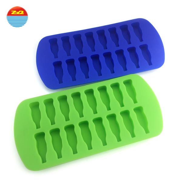 Cola Bottle Silicone Rubber Ice Cube Tray , Small Tiny Cylinder Silicone Freezie
