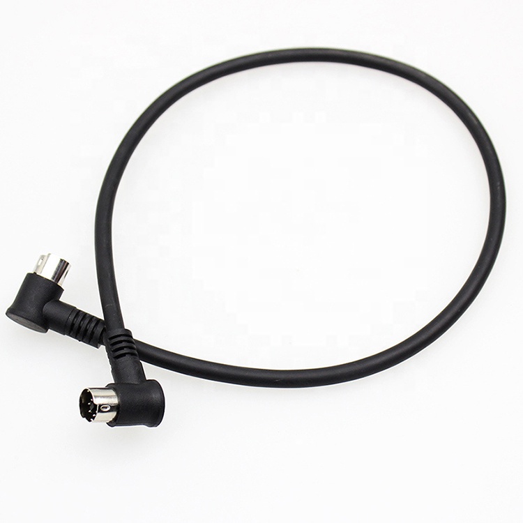 Custom 90 Degree Right Angle L Shape S Video Male to Male Female 7 Pin Mini Din Extension Cable for STB