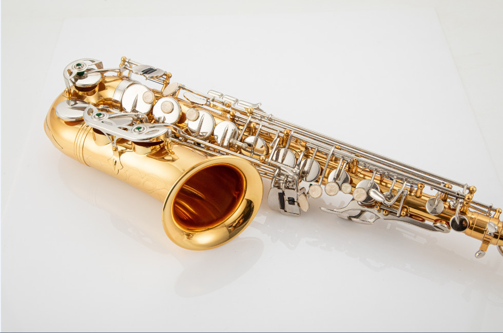 children musical instrument white painting saxophone for children Hot selling Bb brass Curved Soprano Saxophone