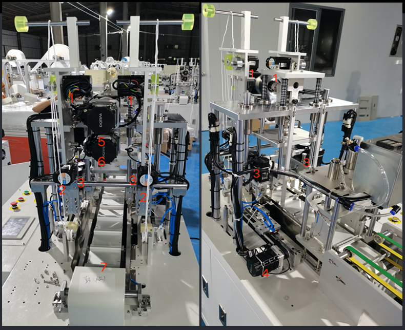 Fully Auto 10KW Elastic Band Positioning Mask Machine 180Pcs Per Min