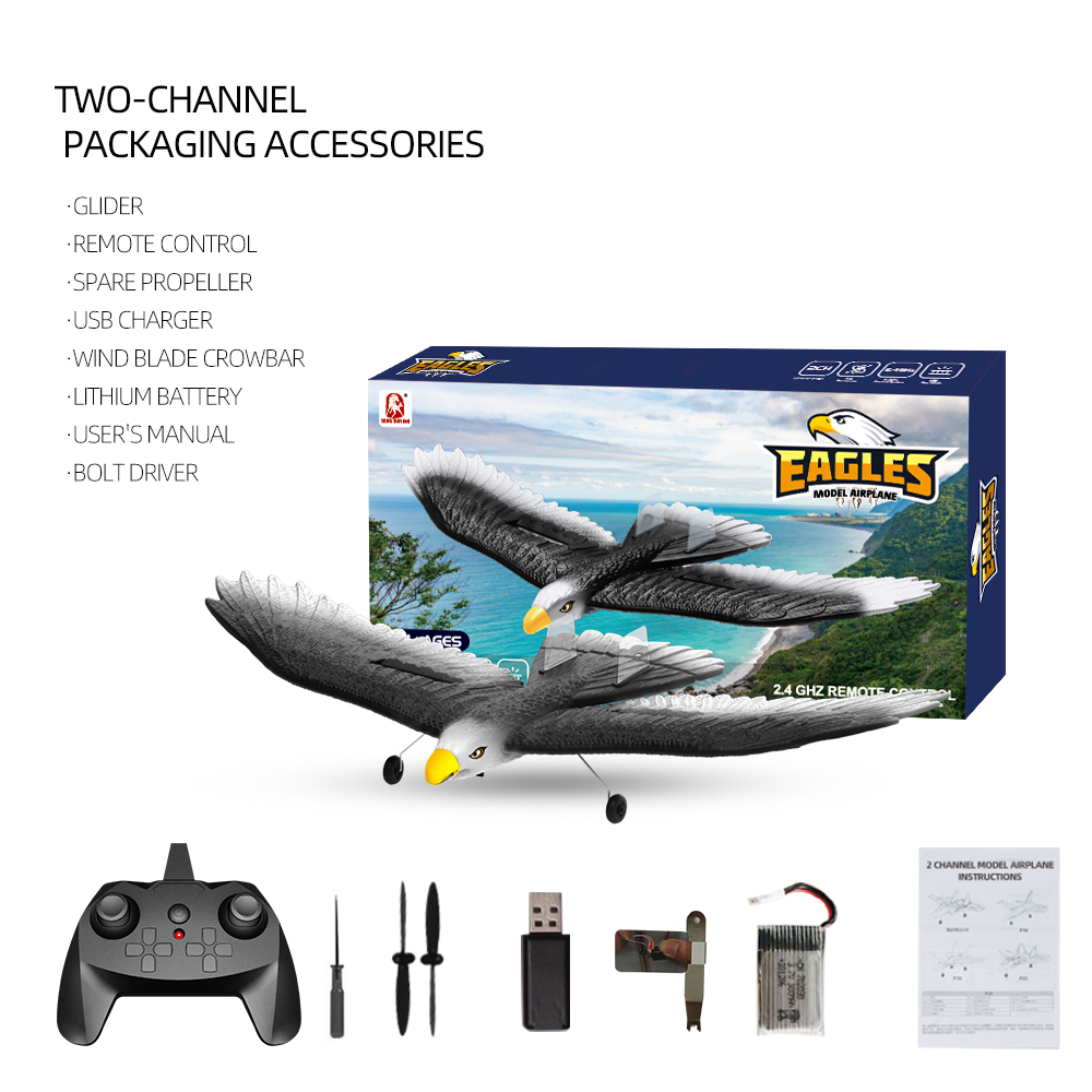 3 Led Light Easy Play 56cm Epp Material Electric Rc Eagle Glider With Remote Outdoor Play for the Whole Family