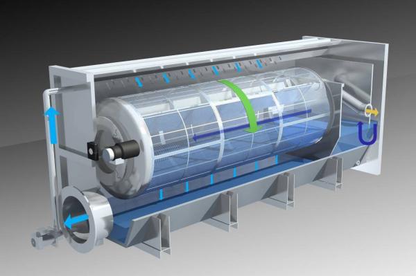 2.9KW 510kg/H Rotary Drum Filter Stainless Steel Drum Filter Industrial Waste