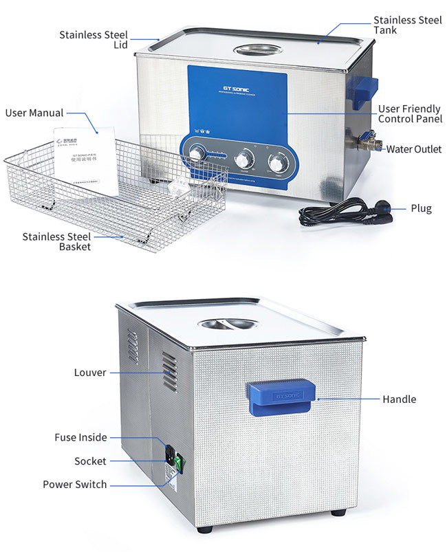 20L 400w Fruit Vegetable Cleaner Ultrasonic Cavitation Machine For Jewelry Tool Glasses Retainer