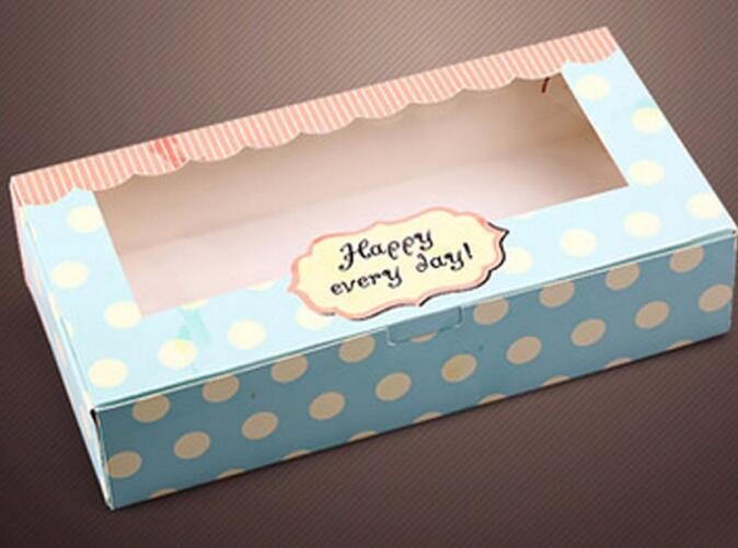 Wholesale custom Paper Cookies packing Cake Box with PVC window,Wholesale Plastic Square Birthday Wedding Packaging Clea