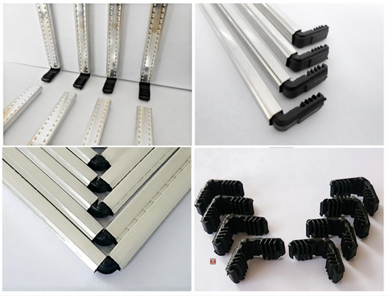 Glass Fittings Spacer Bar Pin Fittings Direct Plugin and Corner Aluminum Corner Joint Corner Shape Plastic