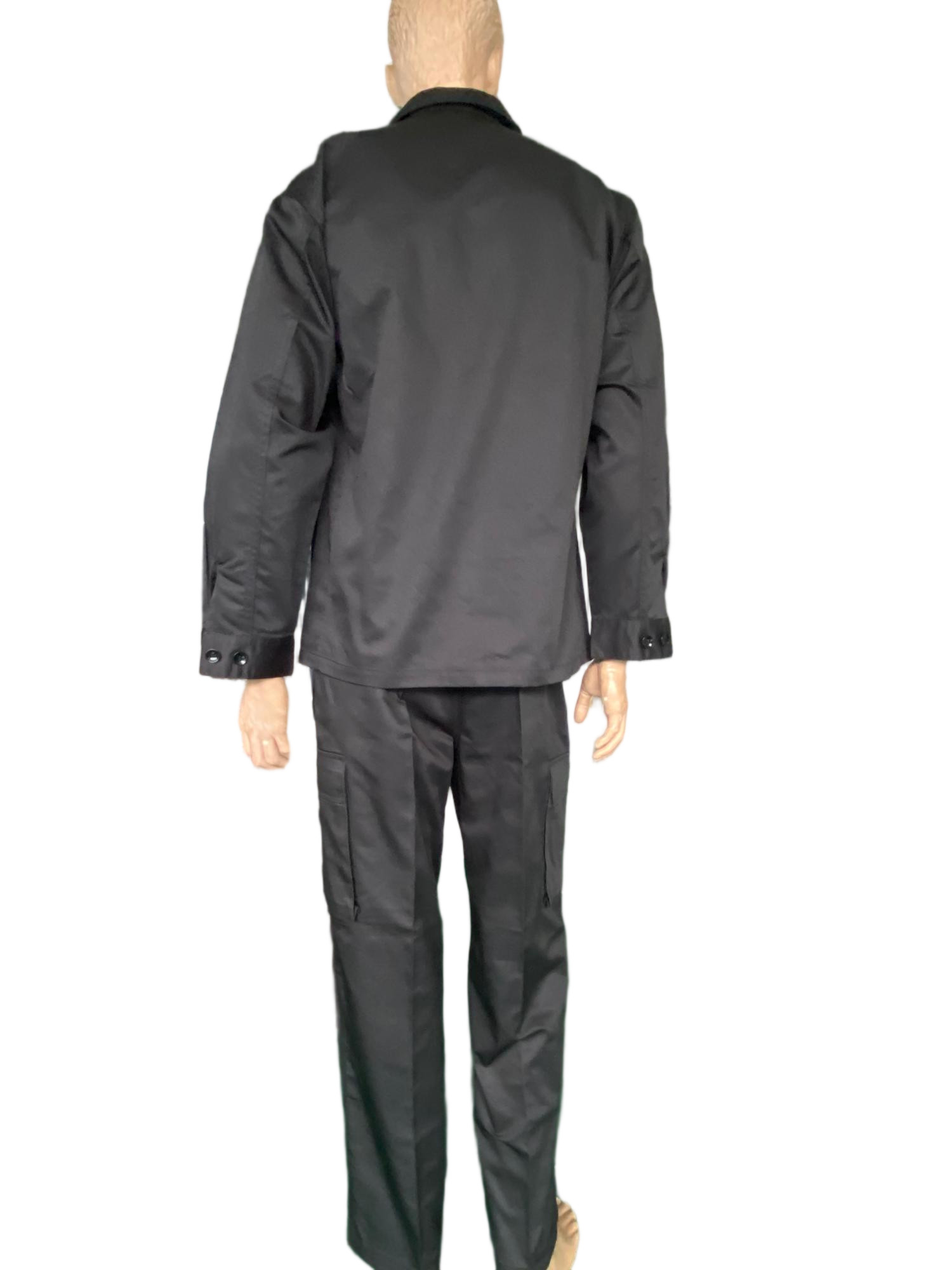 Black Ceremonial Uniform Set Casual Comfortable Top with Neat Straight Pants 45 Wool 55 Polyester