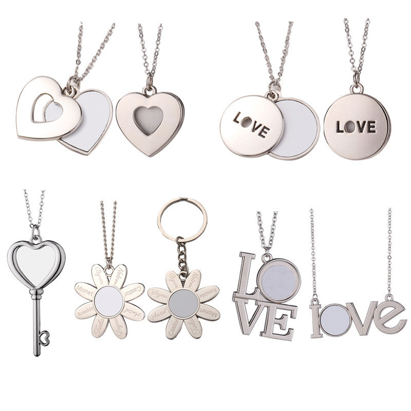 Personalized Sublimation Heart Necklace Blanks For Sublimation Printing