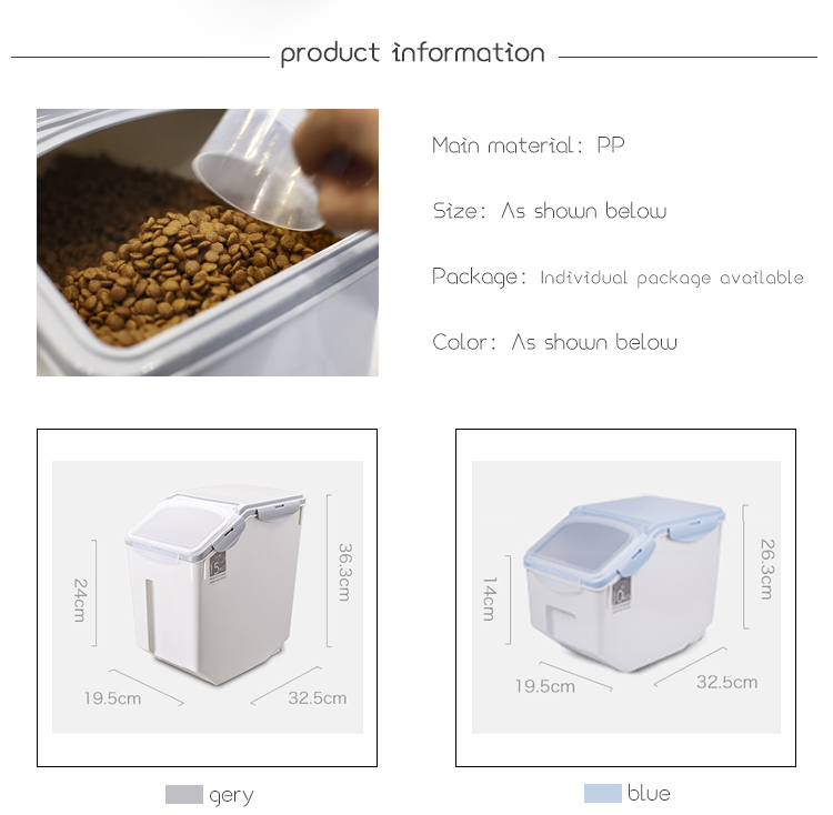 10kg rice box rice clear plastic square storage container pet food container