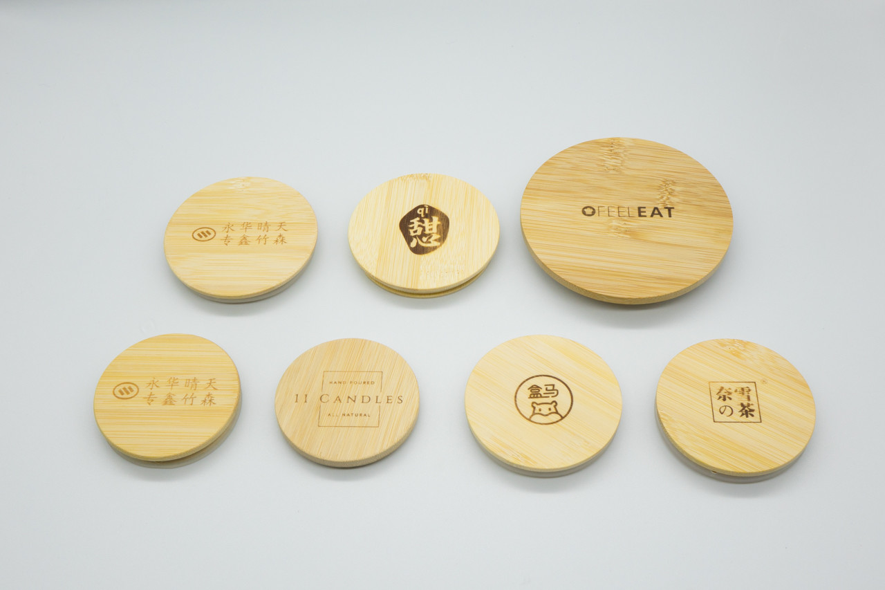 round PS Bamboo Lid Jar Storage Containers 160ml natural color