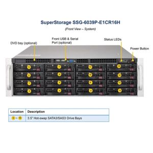 China SSG Supermicro Storage Server 6039P-E1CR16H W/ 16x 3.5 SAS3/SATA3 Bays 2x 10GbE on sale