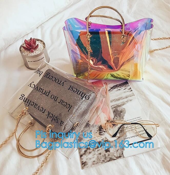 Cheap PVC Single Shoulder Bag for Girl, summer hot sale shoulder PU PVC transparent bag, coating shopping bag tote bag s