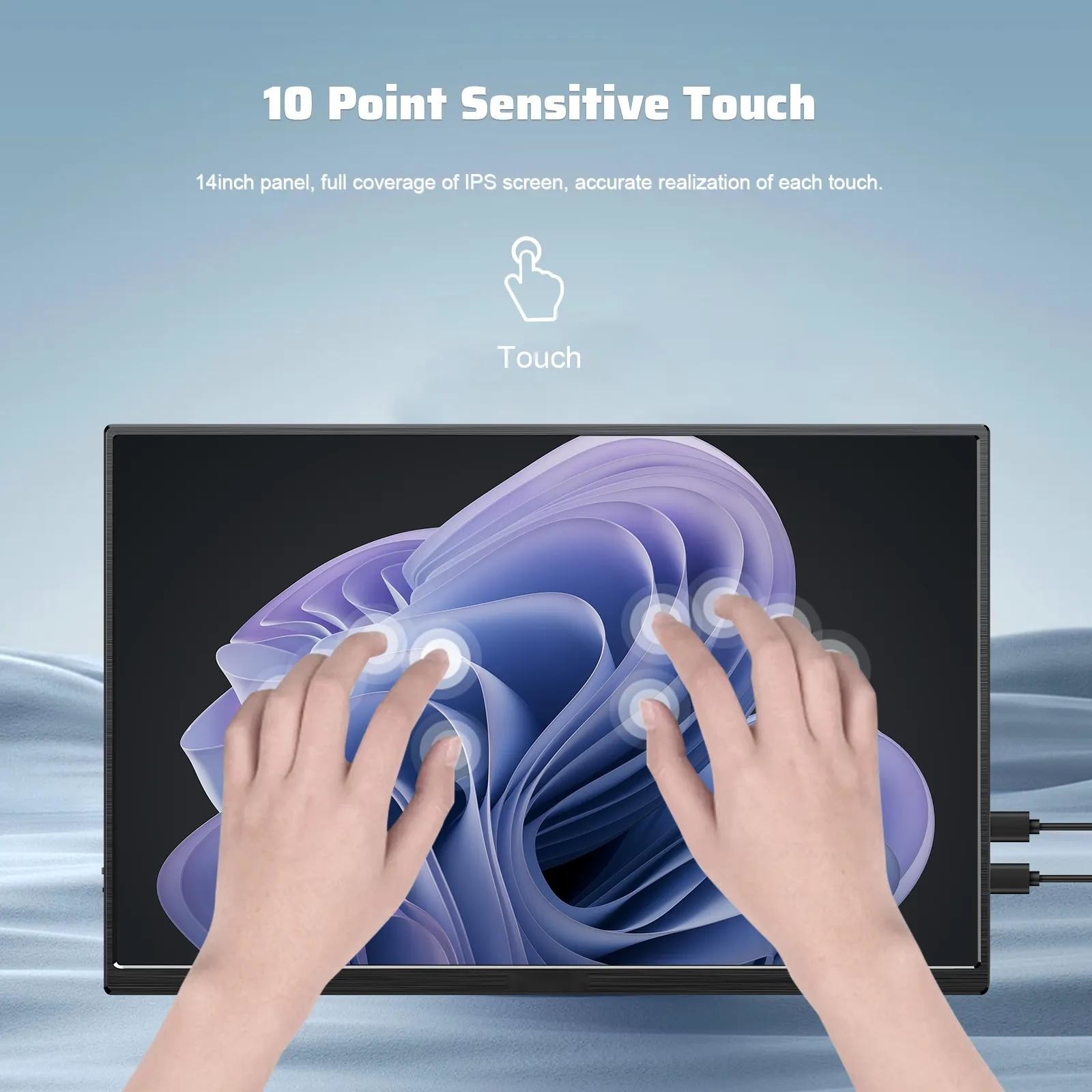 Dual Monitor Extender Dual Screen Laptop Extender 13.3" FHD 1080P IPS Portable Monitor