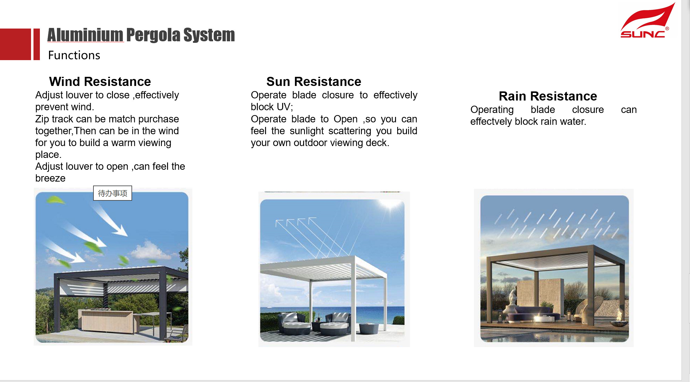 Waterproof Louver Roof Motorized Aluminum Pergola Powder Coated