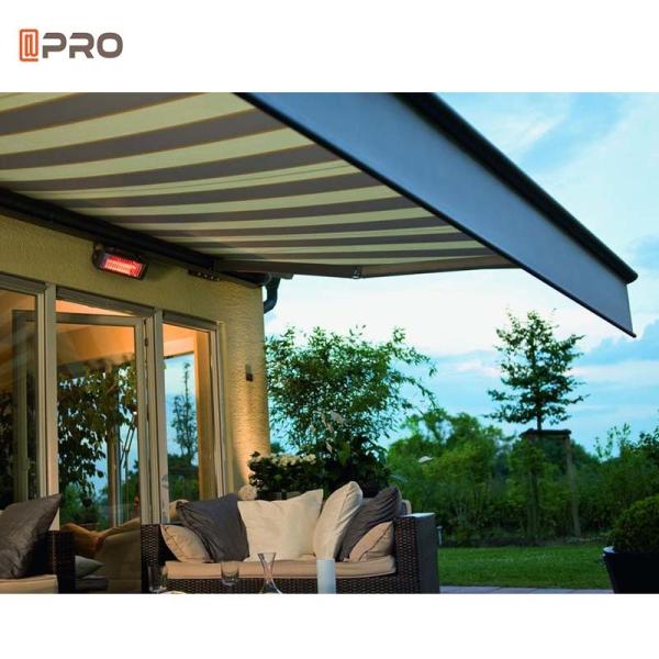 Powder Coated Outdoor Motorized Awning Full Cassette 6M Wall Mount Folding Arm