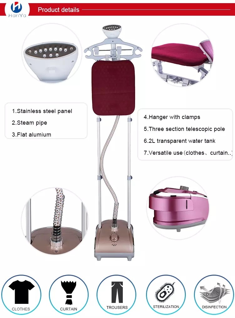 Safe Power Off Setting Hanging Garment Steamer Flat Alumium Steam Iron