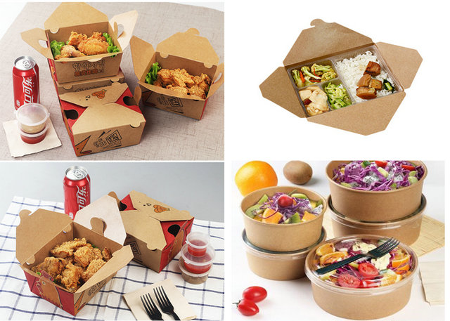 Brown Front Side Coated Kraft Paper 300g + 15g PE Making Salad Bowl In Rolls